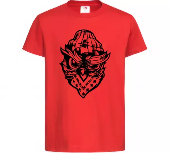 Дитяча футболка Сова чорним Червоний фото