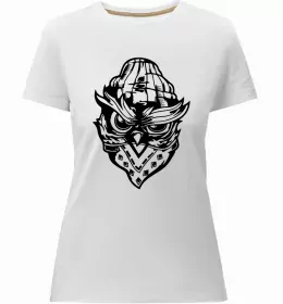 Женская премиум футболка Сова зла Черный фото