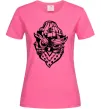 Жіноча футболка Сова чорним Яскраво-рожевий фото