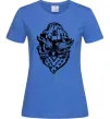 Жіноча футболка Сова чорним Яскраво-синій фото