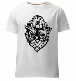 Мужская премиум футболка Сова зла Черный фото