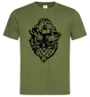 Мужская футболка Сова чорним Оливковый фото