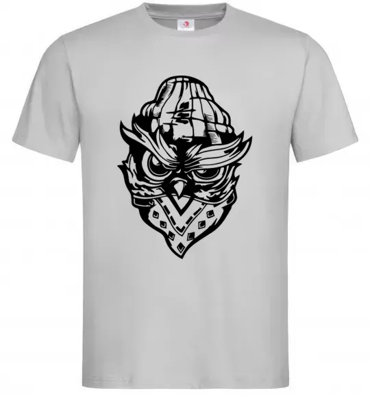 Мужская футболка Сова чорним Серый фото