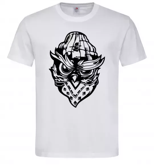 Мужская футболка Сова чорним Белый фото