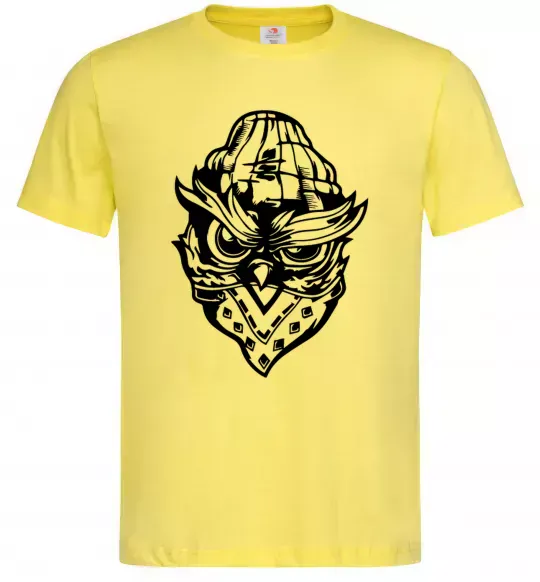 Мужская футболка Сова чорним Лимонный фото