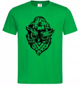 Мужская футболка Сова чорним Зеленый фото