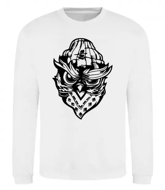 Свитшот Сова чорним Белый фото