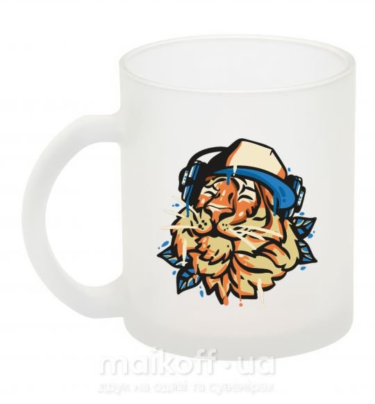 Чашка скляна Тигр с наушниками Фроузен фото