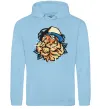 Жіноча толстовка (худі) Тигр з навушниками Блакитний фото