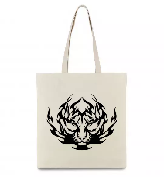 Еко-сумка Тигр вогонь Бежевий фото