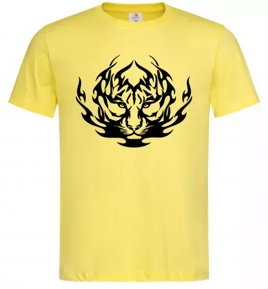 Мужская футболка Тигр вогонь Лимонный фото