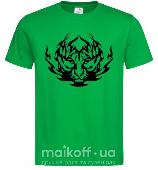 Мужская футболка Тигр как огонь Зеленый фото