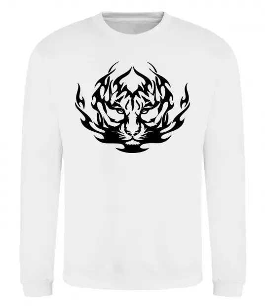 Свитшот Тигр вогонь Белый фото