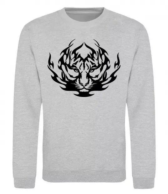 Свитшот Тигр вогонь Серый меланж фото