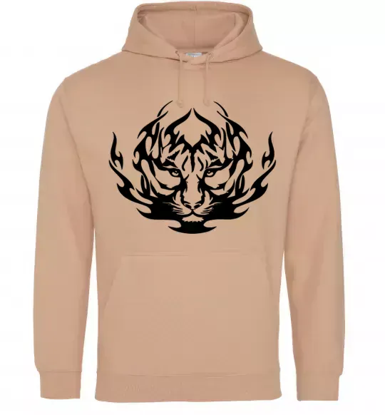 Женская толстовка (худи) Тигр вогонь Песочный фото