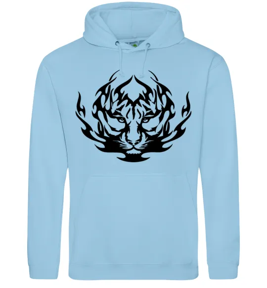 Жіноча толстовка (худі) Тигр вогонь Блакитний фото