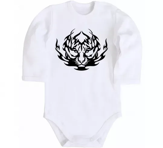 Детский боди Тигр вогонь Белый фото