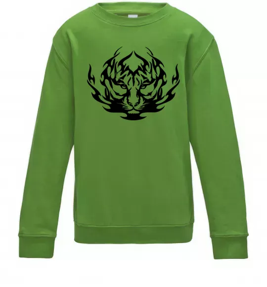 Детский Свитшот Тигр вогонь Лаймовый фото