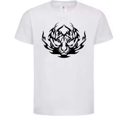 Дитяча футболка Тигр вогонь Білий фото