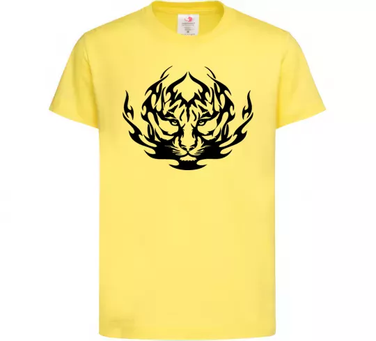 Дитяча футболка Тигр вогонь Лимонний фото