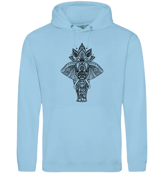Мужская толстовка (худи) Слон хінді Голубой фото
