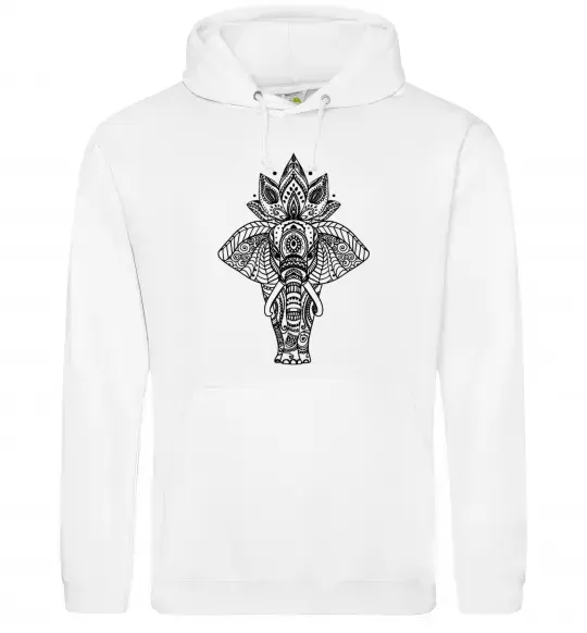 Женская толстовка (худи) Слон хінді Белый фото