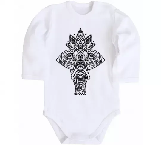 Детский боди Слон хінді Белый фото