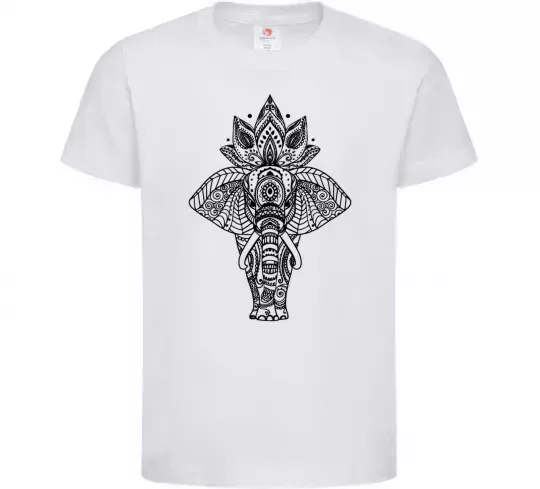 Детская футболка Слон хінді Белый фото