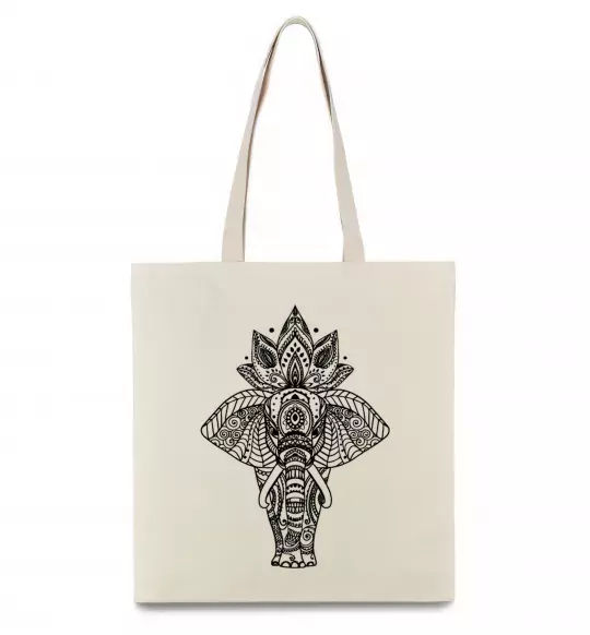 Эко-сумка Слон хінді Бежевый фото