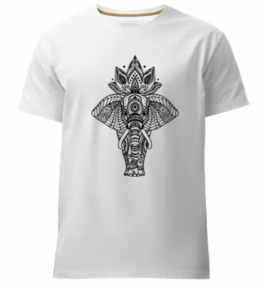 Чоловіча преміум футболка Слон хінді Білий фото