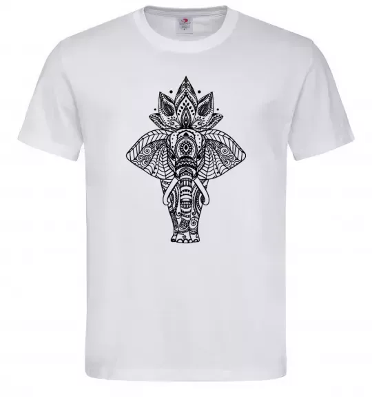 Чоловіча футболка Слон хінді Білий фото