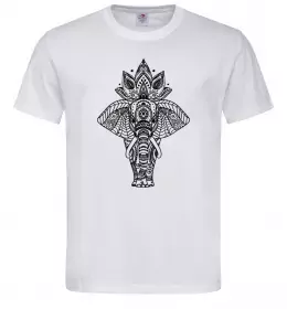 Чоловіча футболка Різнокольоровий слон Білий фото