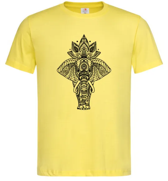 Чоловіча футболка Слон хінді Лимонний фото