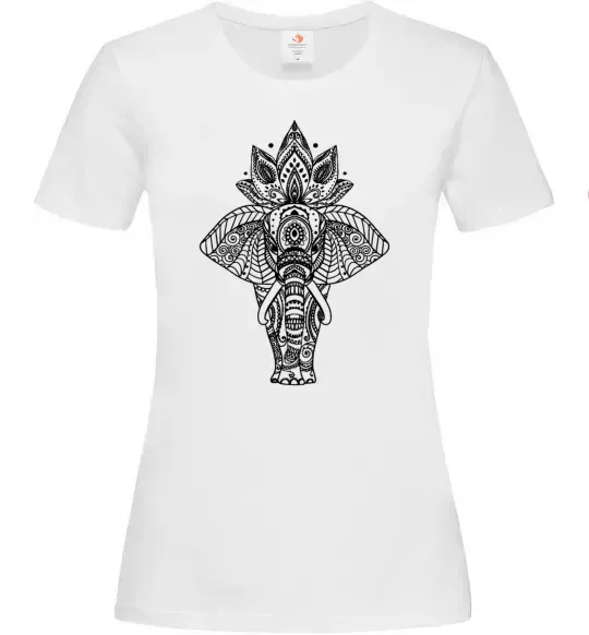 Жіноча футболка Слон хінді Білий фото