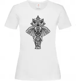 Жіноча футболка Слон хінді Білий фото