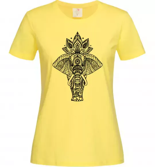 Жіноча футболка Слон хінді Лимонний фото