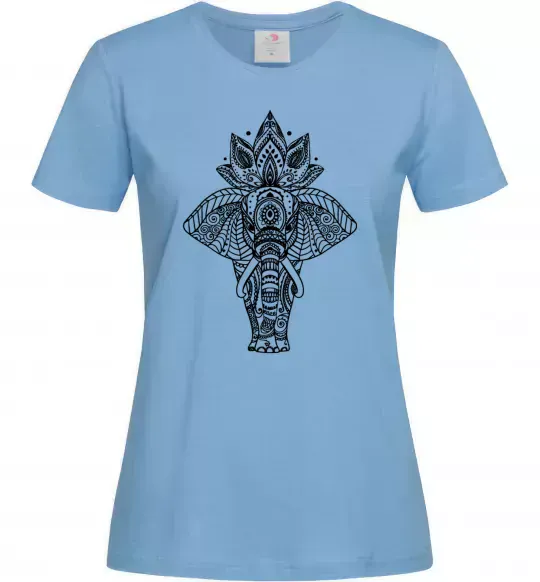 Жіноча футболка Слон хінді Блакитний фото