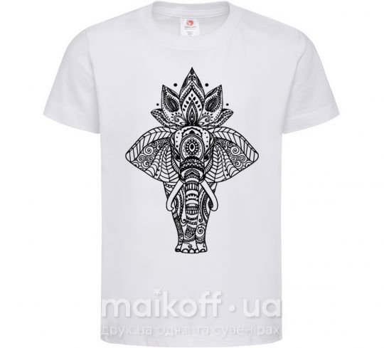 Детская футболка Слон хинди Белый фото