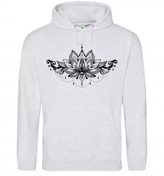 Чоловіча толстовка (худі) Лотос Сірий меланж фото