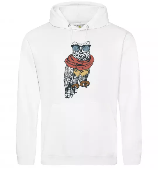 Мужская толстовка (худи) Owl style Белый фото