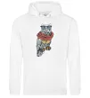Мужская толстовка (худи) Owl style Белый фото