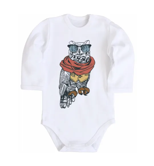Детский боди Owl style Белый фото