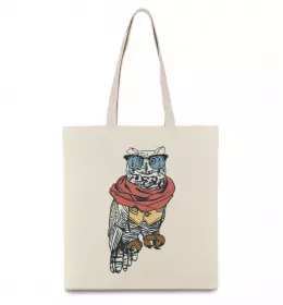 Эко-сумка Сова на гілці Черный фото