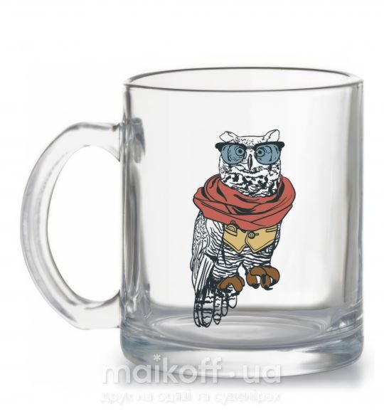 Чашка стеклянная Owl style Прозрачный фото