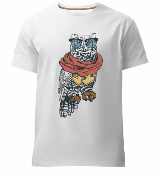 Мужская премиум футболка Owl style Белый фото