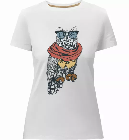 Жіноча преміум футболка Owl style Білий фото