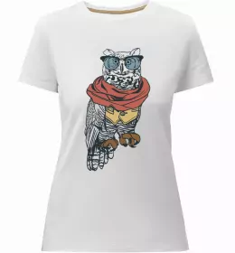 Женская премиум футболка Сова зла Черный фото