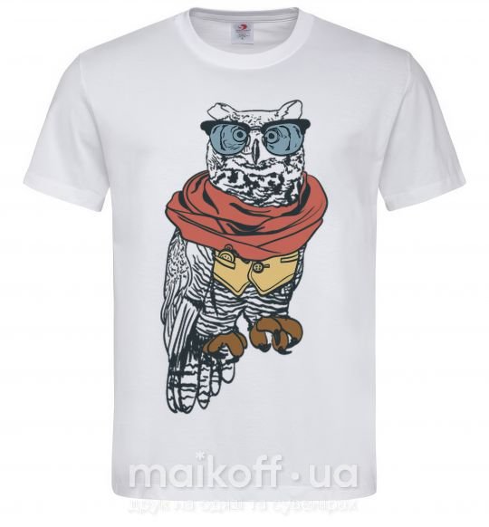 Мужская футболка Owl style Белый фото