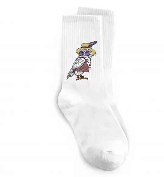 Носки Сова в капелюсі Белый фото