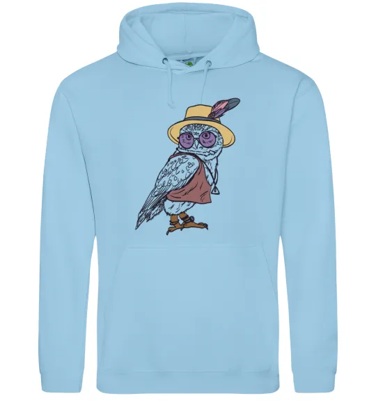 Женская толстовка (худи) Сова в капелюсі Голубой фото